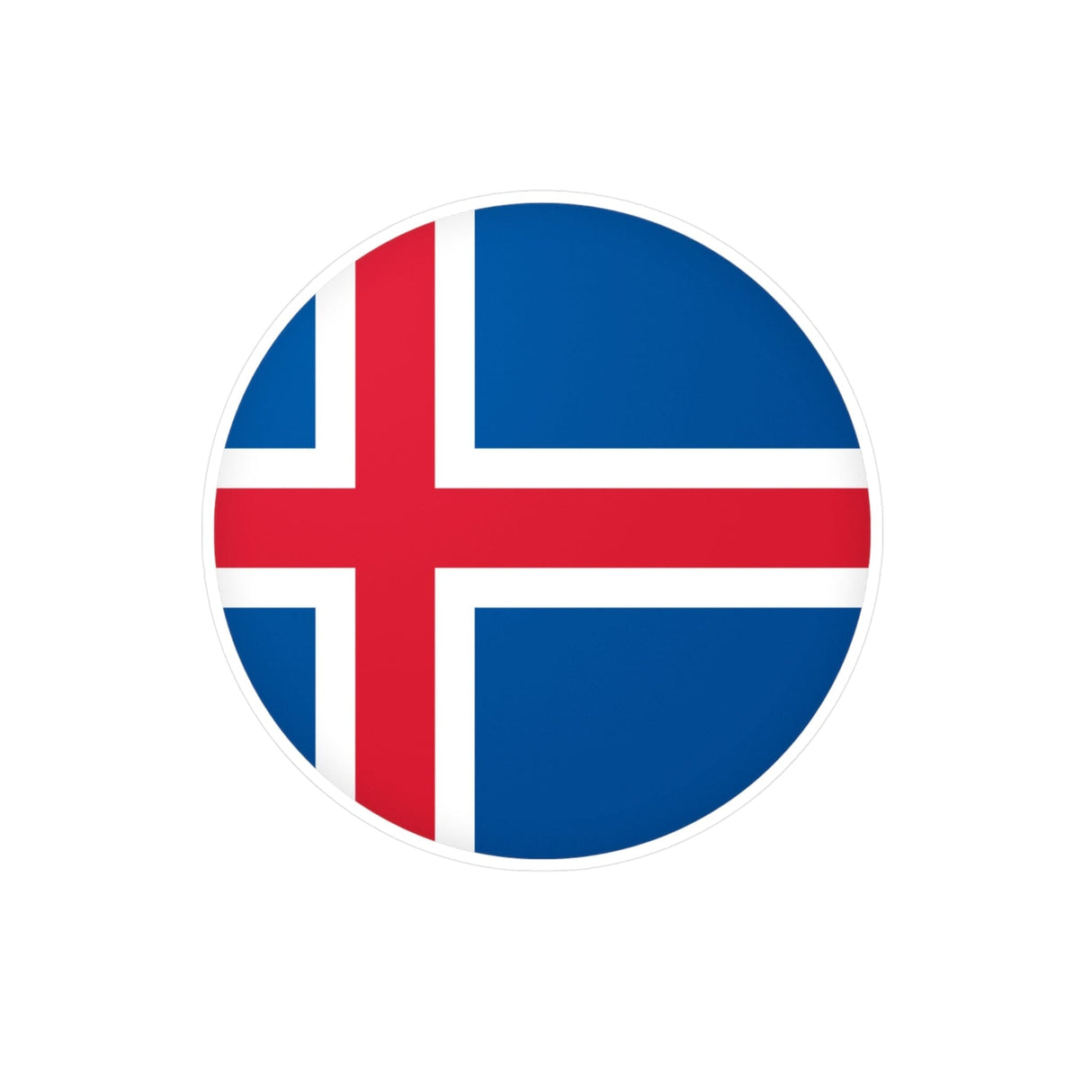 Iceland Flag Round Sticker in Multiple Sizes - Pixelforma