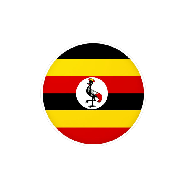 Uganda Flag Round Sticker in Multiple Sizes - Pixelforma