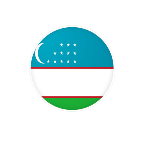 Uzbekistan Flag Round Sticker in Multiple Sizes - Pixelforma