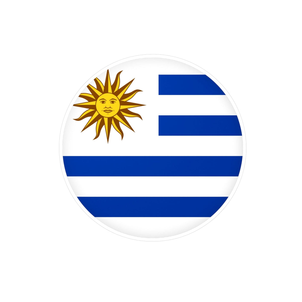 Uruguay Flag Round Sticker in Multiple Sizes - Pixelforma