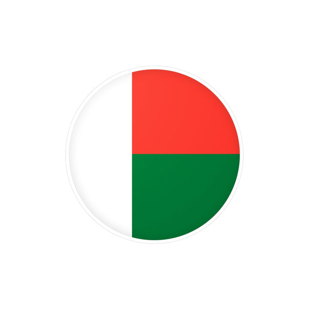 Madagascar Flag Round Sticker in Several Sizes - Pixelforma