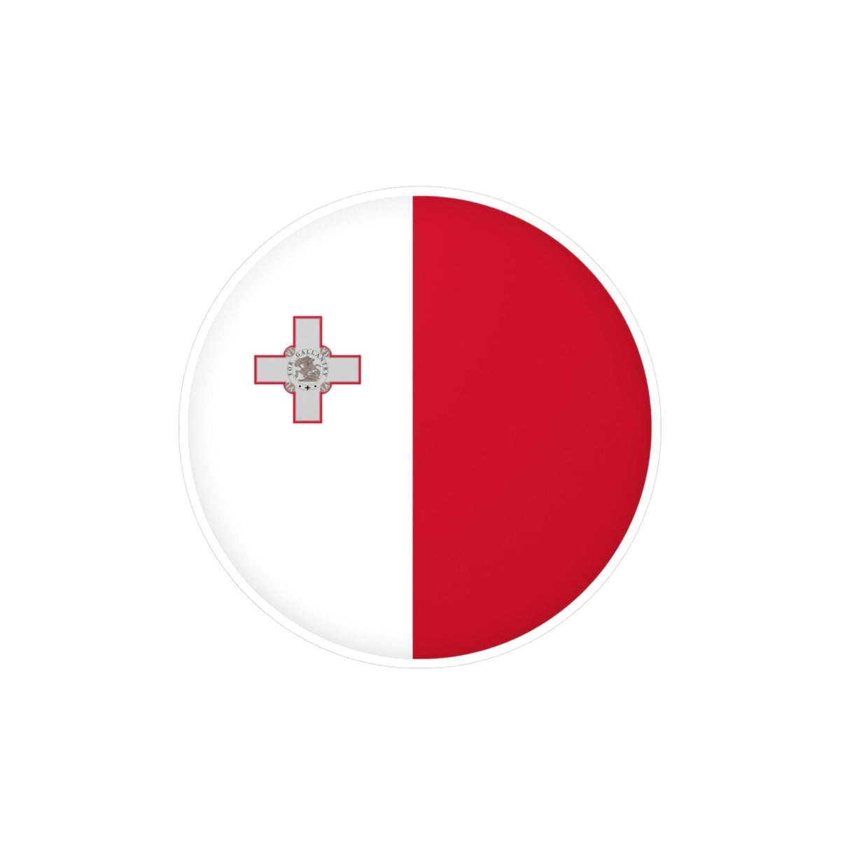 Malta Flag Round Sticker in Various Sizes - Pixelforma