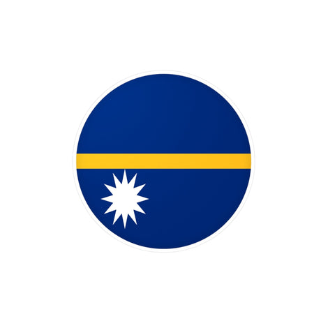 Nauru Flag Round Sticker in Multiple Sizes - Pixelforma