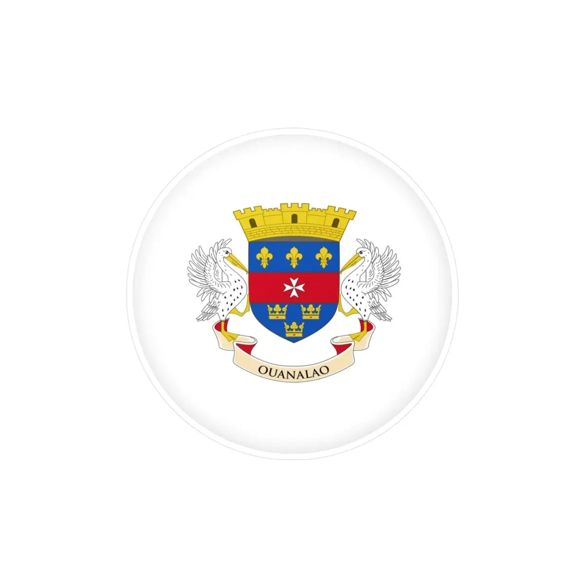 Autocollant rond Drapeau de Saint-Barthélemy en plusieurs tailles - Pixelforma 