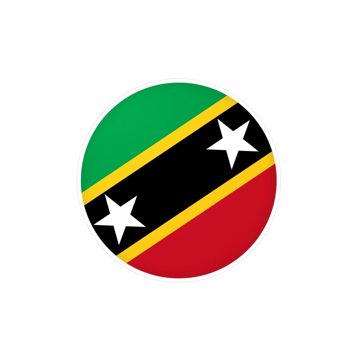 Saint Kitts and Nevis Flag Round Sticker in Multiple Sizes - Pixelforma