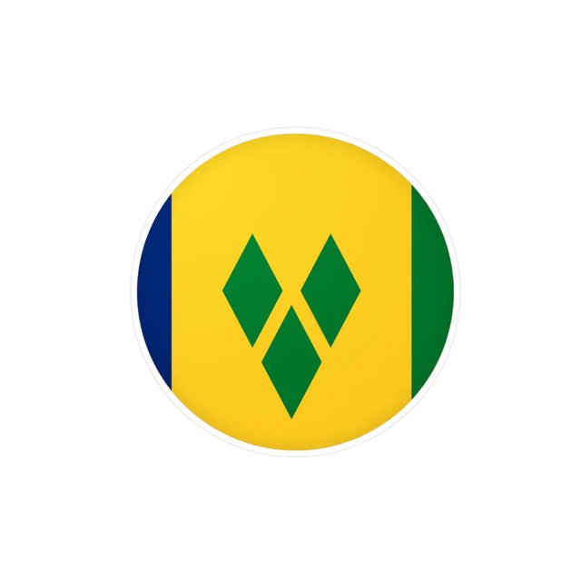 Autocollant rond Drapeau de Saint-Vincent-et-les-Grenadines en plusieurs tailles - Pixelforma 