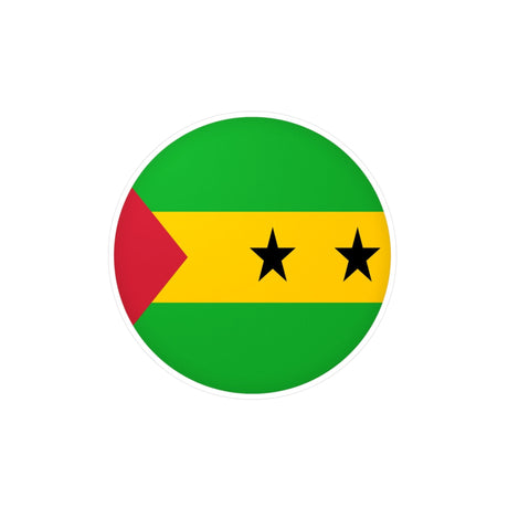 Flag of São Tomé and Príncipe round sticker in several sizes - Pixelforma