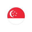 Singapore Flag Round Sticker in Multiple Sizes - Pixelforma