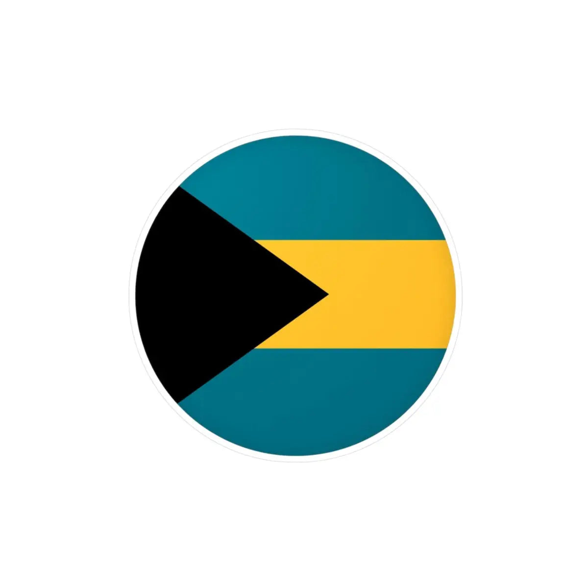 Autocollant rond Drapeau des Bahamas en plusieurs tailles - Pixelforma 