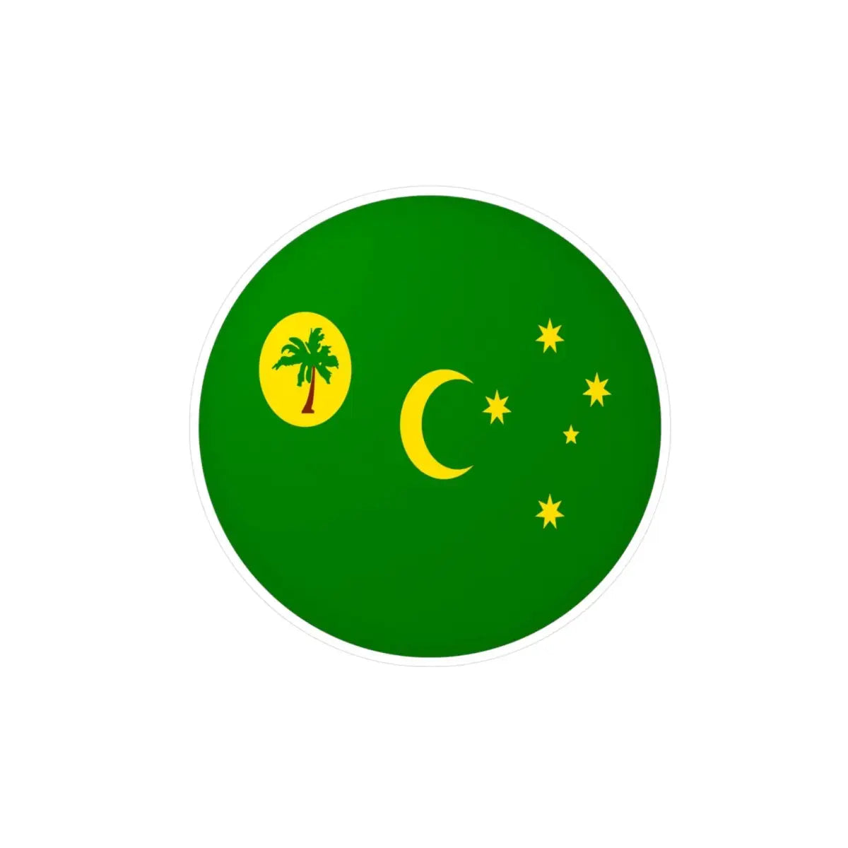 Autocollant rond Drapeau des îles Cocos en plusieurs tailles - Pixelforma 