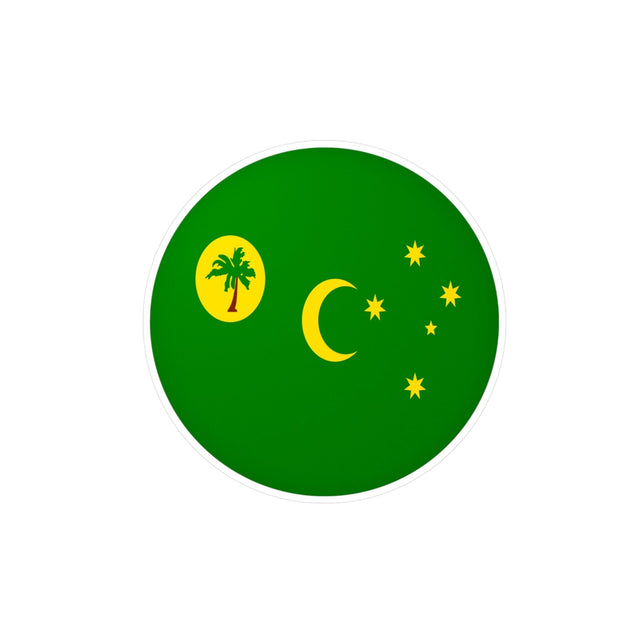 Cocos Islands Flag Round Sticker in Multiple Sizes - Pixelforma
