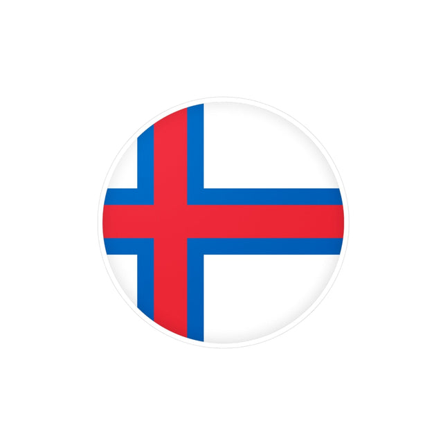 Faroe Islands Flag Round Sticker in Multiple Sizes - Pixelforma