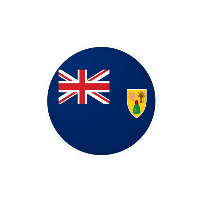 Turks and Caicos Islands Flag Round Sticker in Multiple Sizes - Pixelforma