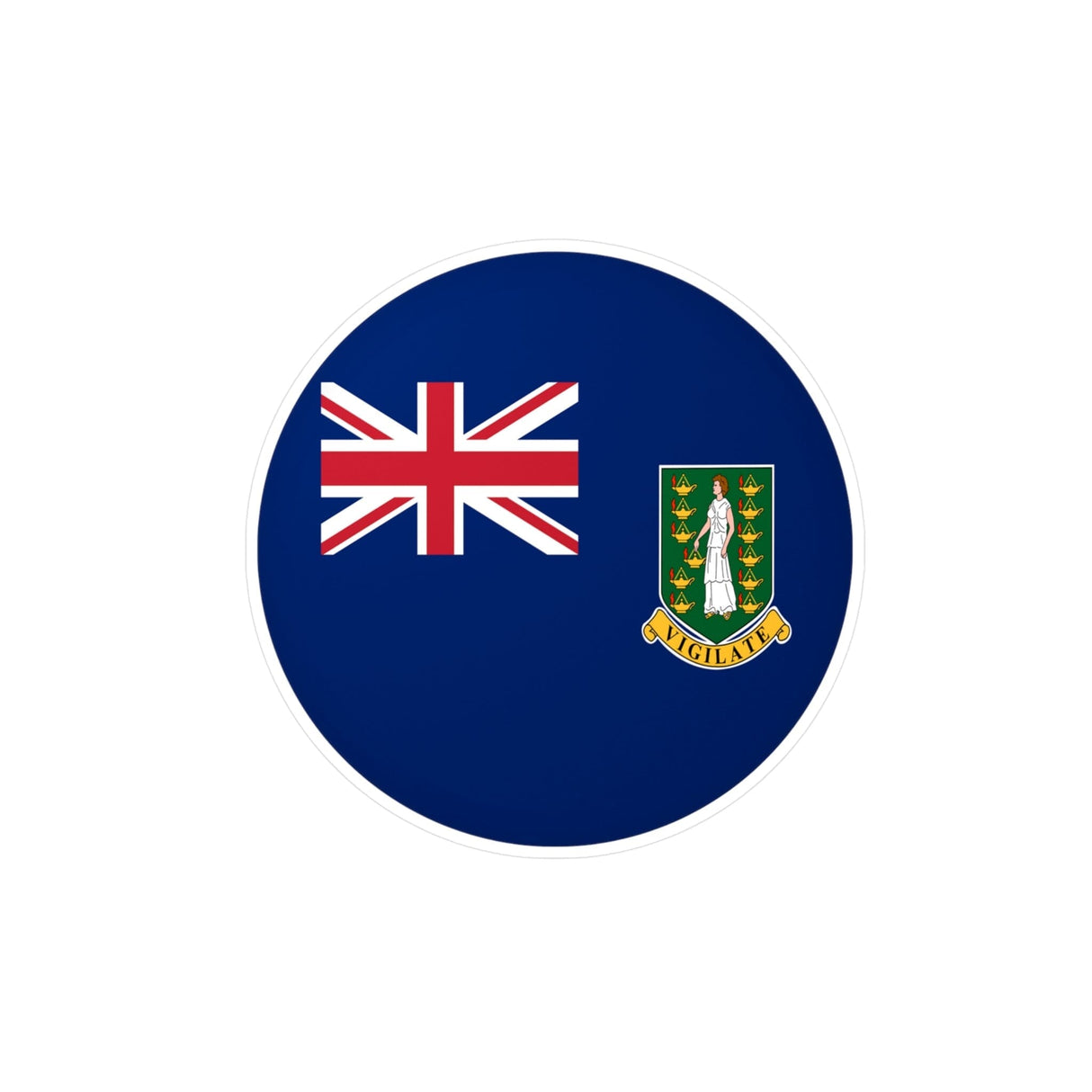British Virgin Islands Flag Round Sticker in Multiple Sizes - Pixelforma
