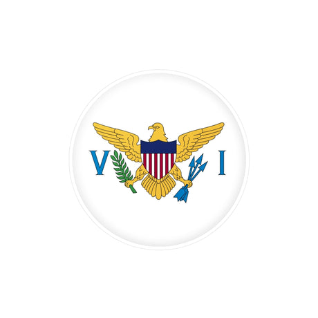 U.S. Virgin Islands Flag Round Sticker in Multiple Sizes - Pixelforma