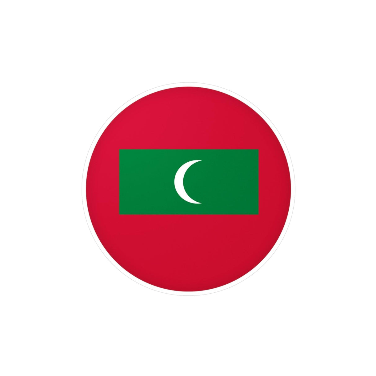 Autocollant rond Drapeau des Maldives en plusieurs tailles - Pixelforma