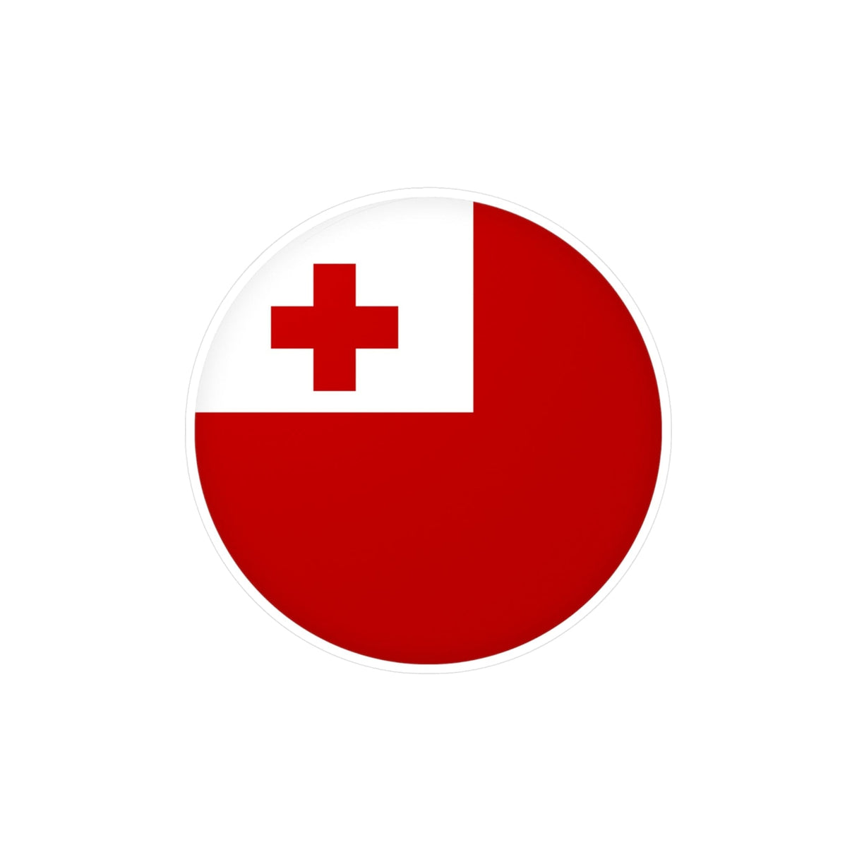Round Tonga Flag Sticker in Multiple Sizes - Pixelforma