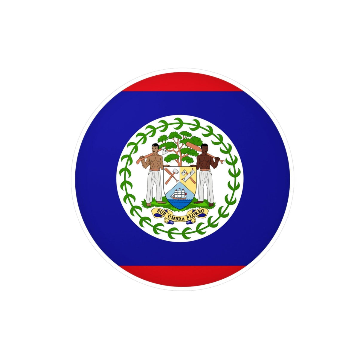 Autocollant rond Drapeau du Belize en plusieurs tailles - Pixelforma