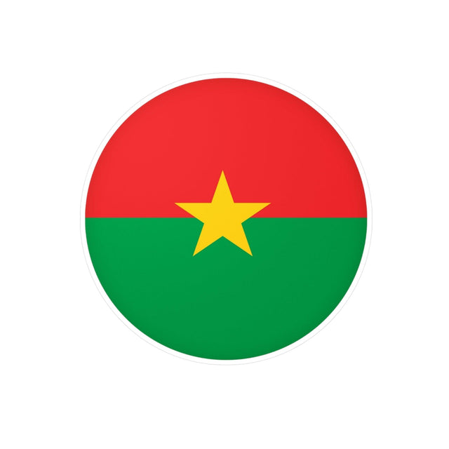 Autocollant rond Drapeau du Burkina Faso Drapeau du Burkina Faso en plusieurs tailles - Pixelforma