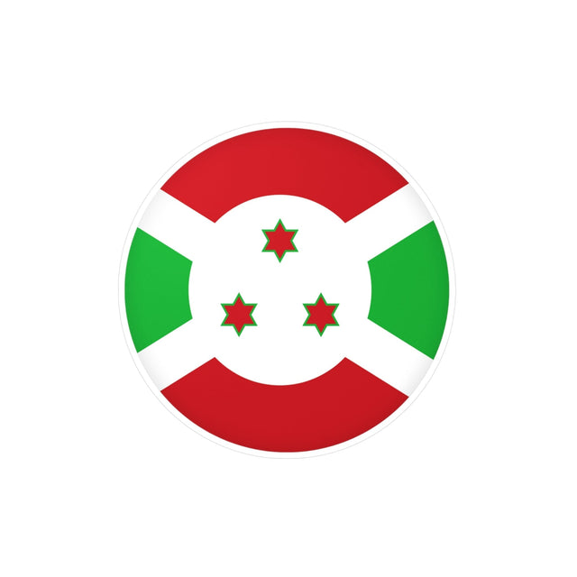 Burundi Flag Round Sticker in Multiple Sizes - Pixelforma