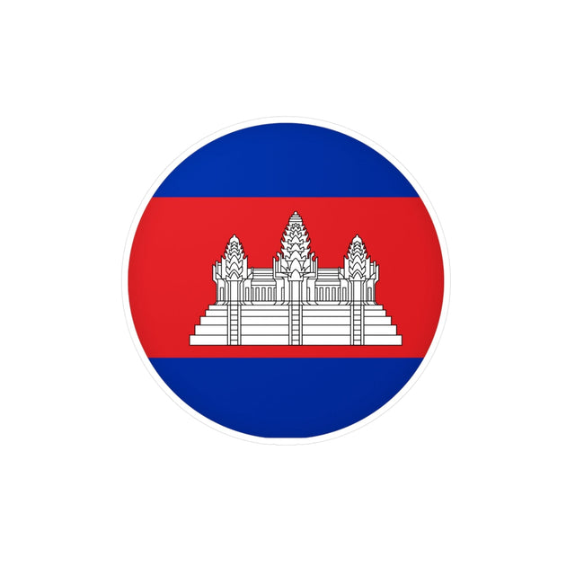 Cambodia Flag Round Sticker in Multiple Sizes - Pixelforma