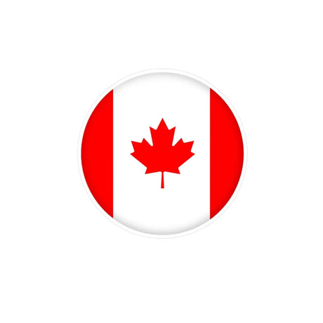 Autocollant rond Drapeau du Canada en plusieurs tailles - Pixelforma 