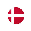 Denmark Flag Round Sticker in Multiple Sizes - Pixelforma