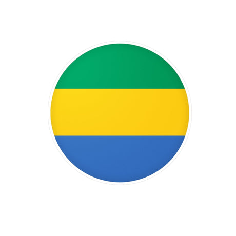 Gabon Flag Round Sticker in Multiple Sizes - Pixelforma