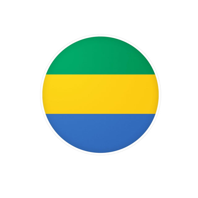 Autocollant rond Drapeau du Gabon en plusieurs tailles - Pixelforma