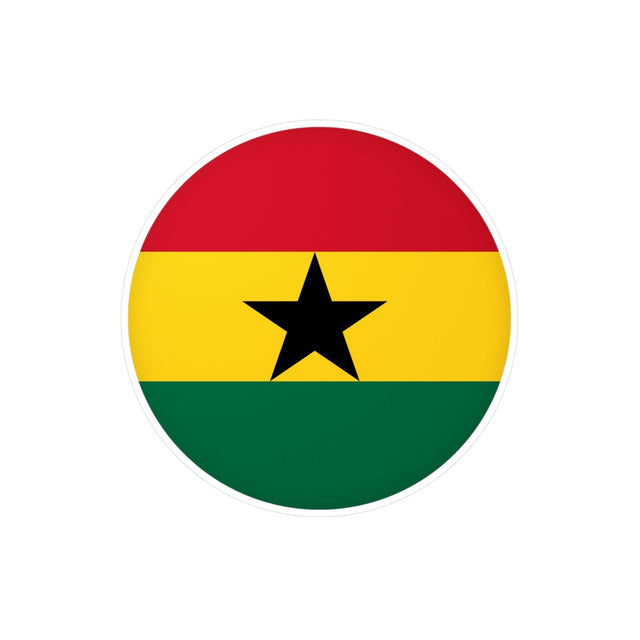 Autocollant rond Drapeau du Ghana en plusieurs tailles - Pixelforma