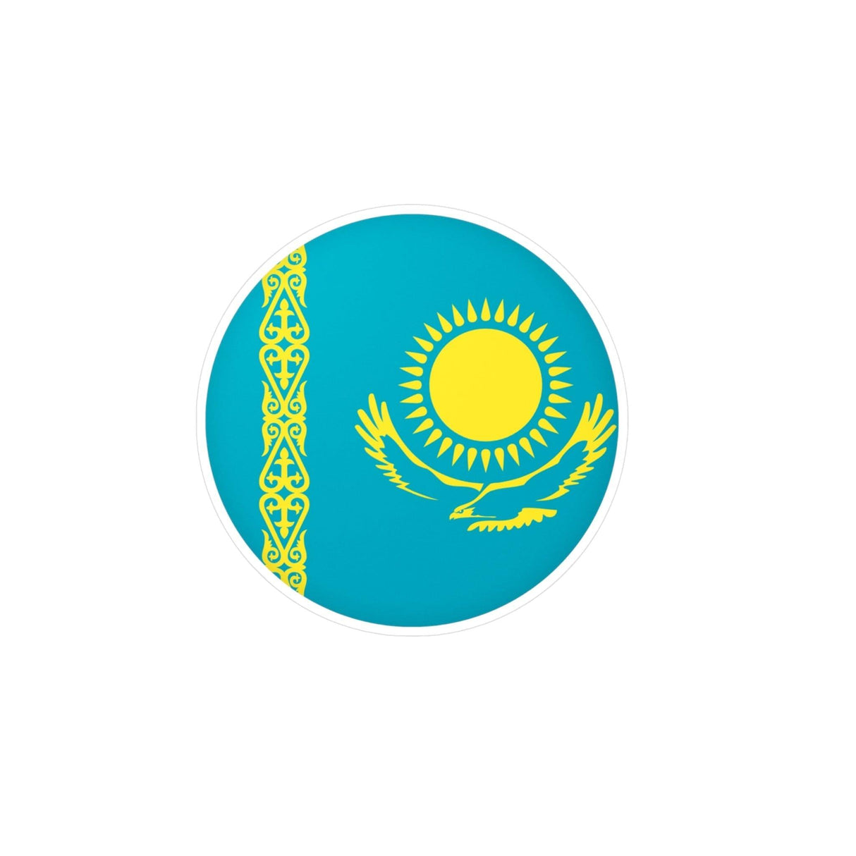 Autocollant rond Drapeau du Kazakhstan en plusieurs tailles - Pixelforma