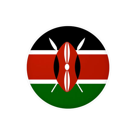 Autocollant rond Drapeau du Kenya en plusieurs tailles - Pixelforma