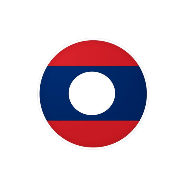 Laos Flag Round Sticker in Multiple Sizes - Pixelforma