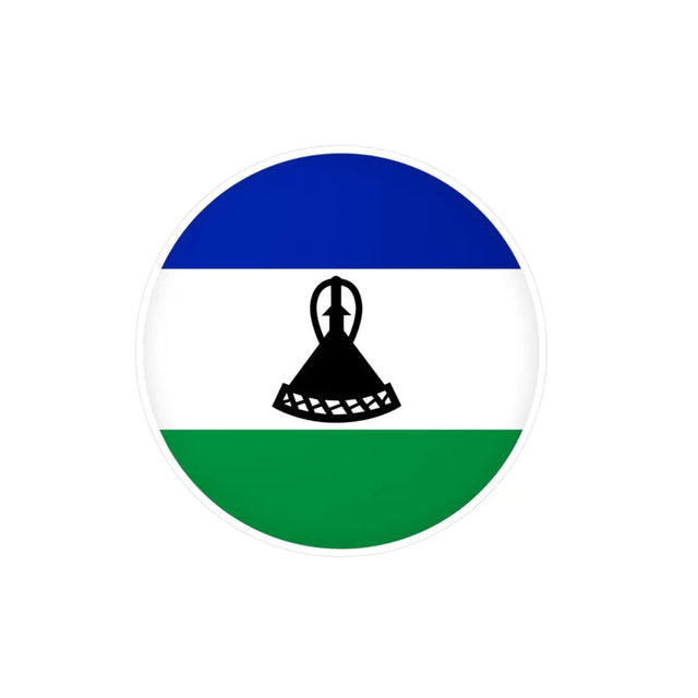 Autocollant rond Drapeau du Lesotho en plusieurs tailles - Pixelforma 