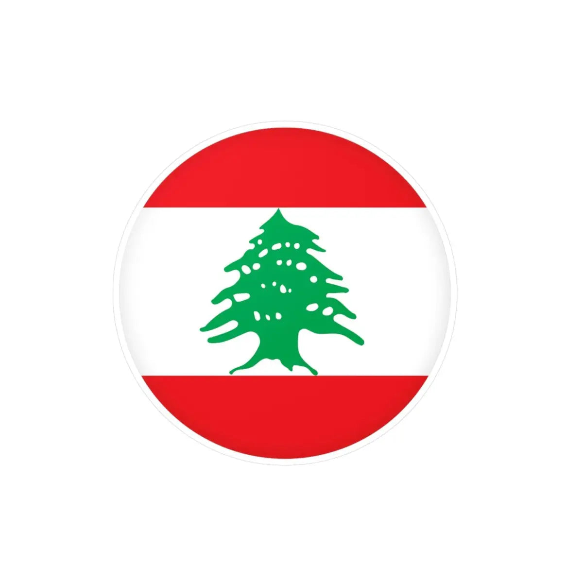 Autocollant rond Drapeau du Liban en plusieurs tailles - Pixelforma 