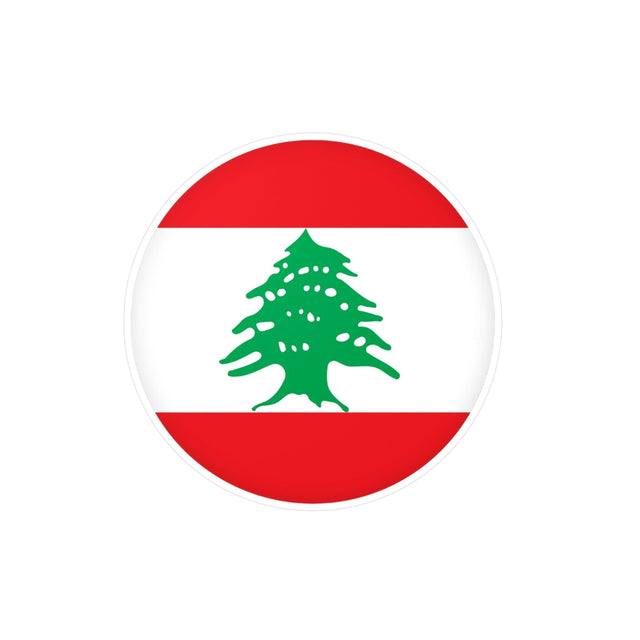 Autocollant rond Drapeau du Liban en plusieurs tailles - Pixelforma