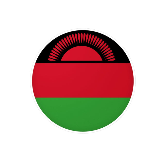 Malawi Flag Round Sticker in Multiple Sizes - Pixelforma