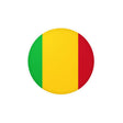 Mali Flag Round Sticker in Multiple Sizes - Pixelforma