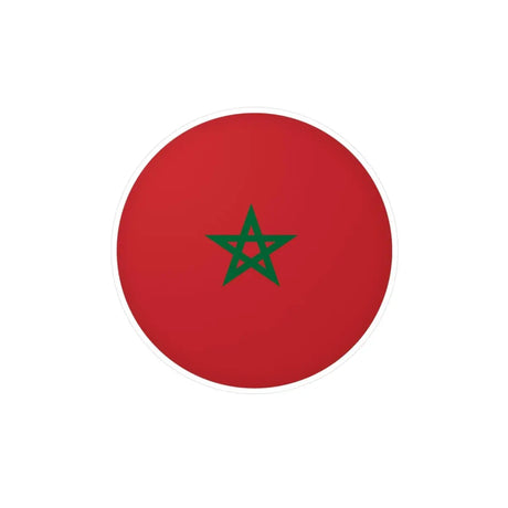 Autocollant rond Drapeau du Maroc en plusieurs tailles - Pixelforma 