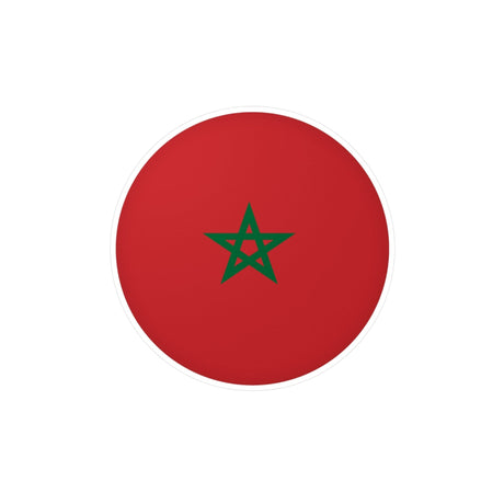 Morocco Flag Round Sticker in Multiple Sizes - Pixelforma
