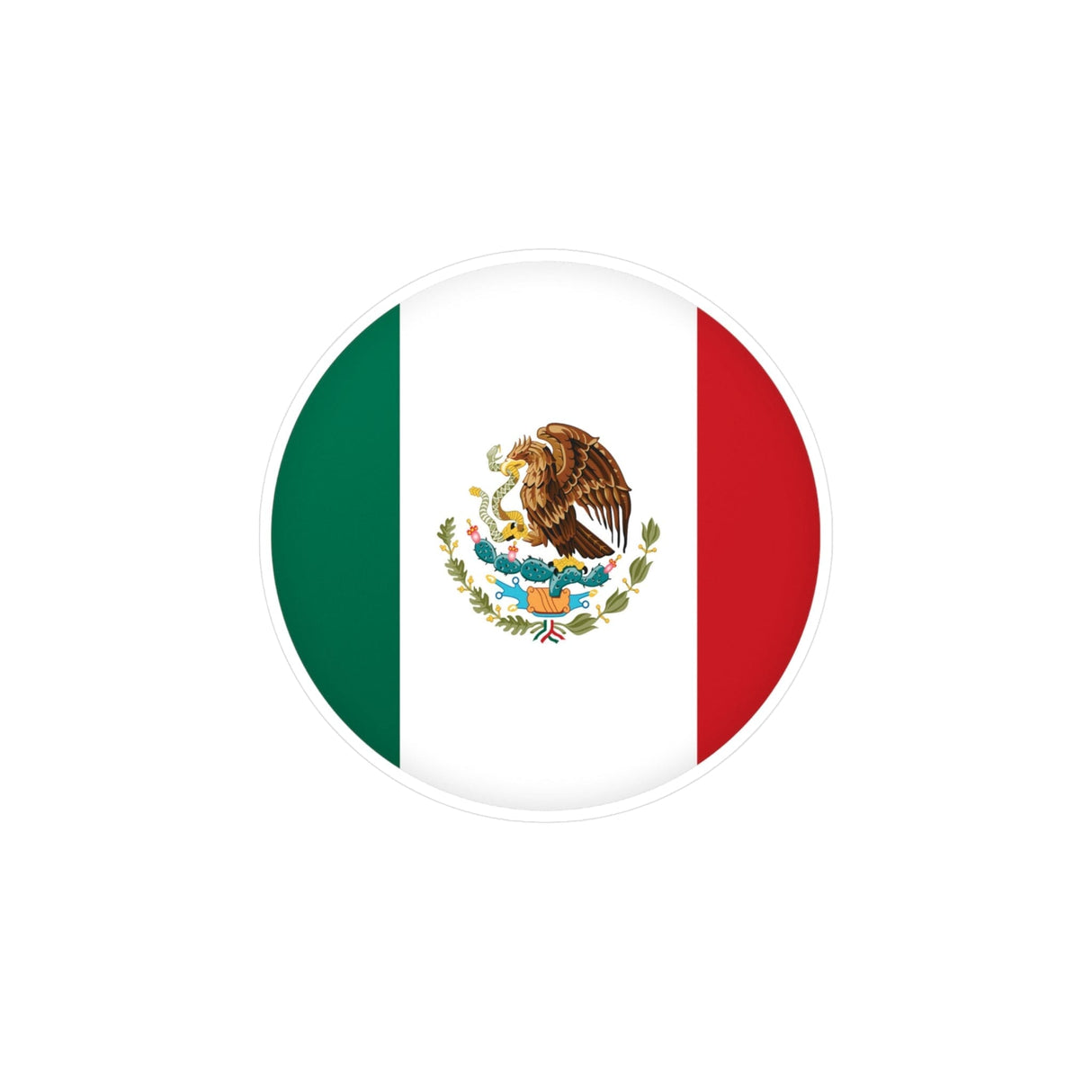 Round Flag of Mexico Sticker in Multiple Sizes - Pixelforma