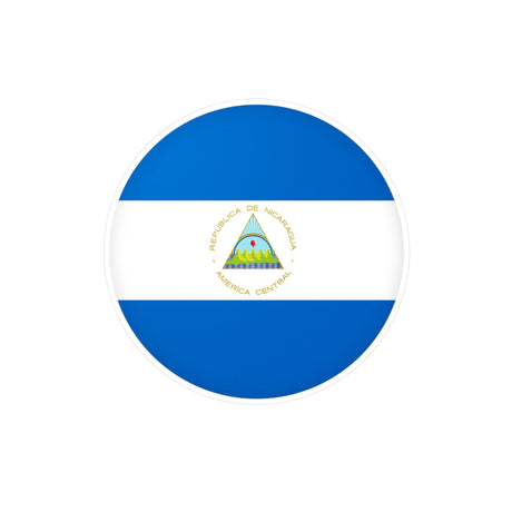 Nicaragua Flag Round Sticker in Multiple Sizes - Pixelforma
