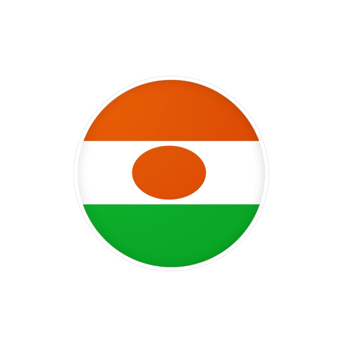 Niger Flag Round Sticker in Multiple Sizes - Pixelforma