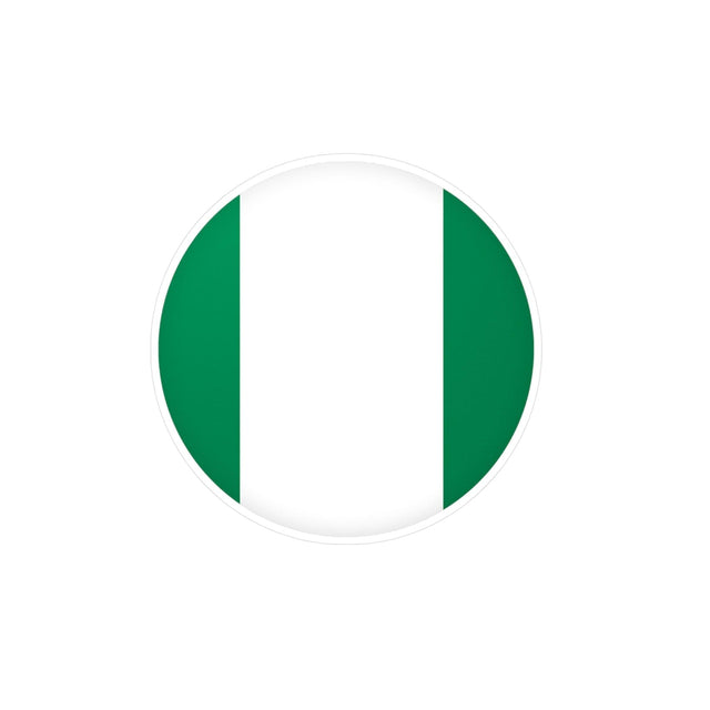 Autocollant rond Drapeau du Nigeria en plusieurs tailles - Pixelforma