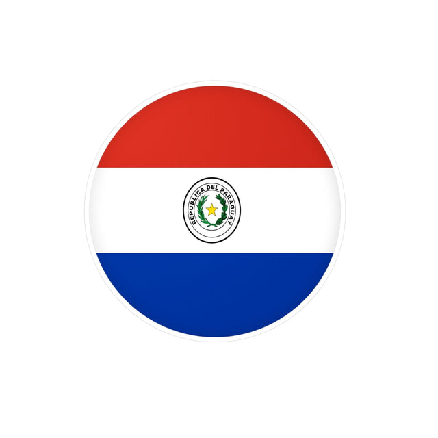 Paraguayan Flag Round Sticker in Multiple Sizes - Pixelforma