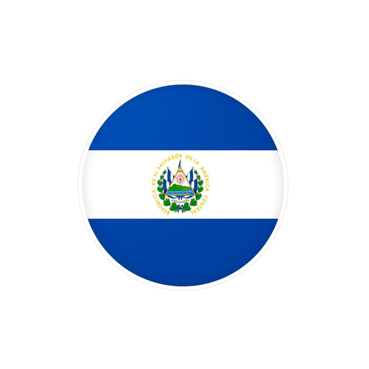 Flag of El Salvador round sticker in several sizes - Pixelforma