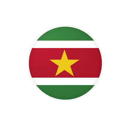Suriname Flag Round Sticker in Multiple Sizes - Pixelforma
