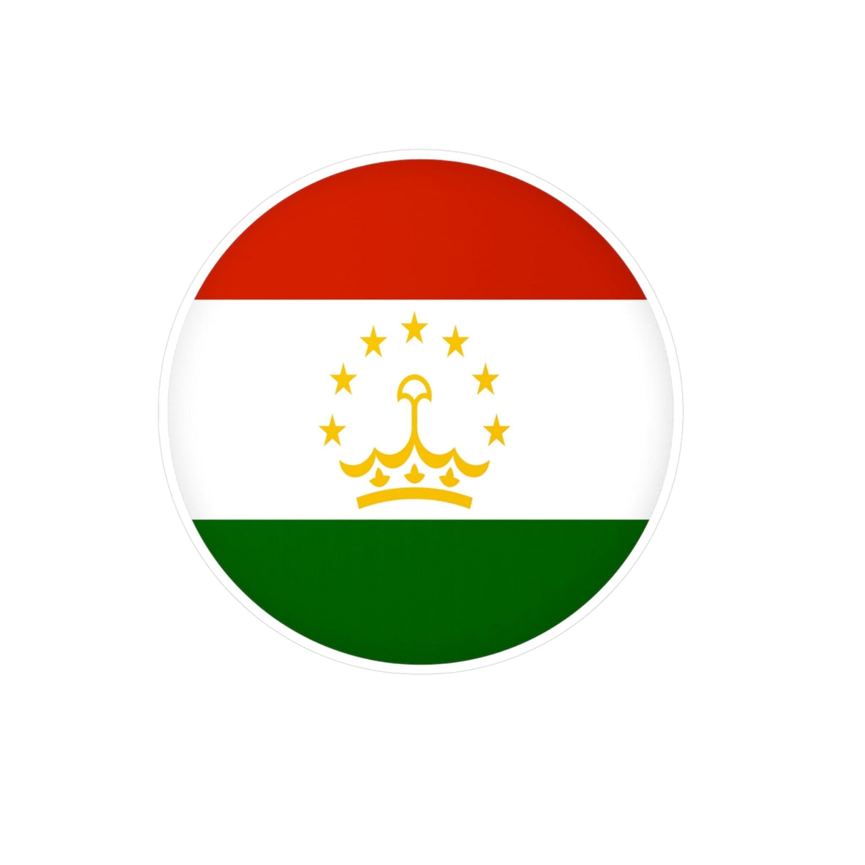 Tajikistan Flag Round Sticker in Various Sizes - Pixelforma