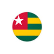 Togo Flag Round Sticker in Multiple Sizes - Pixelforma