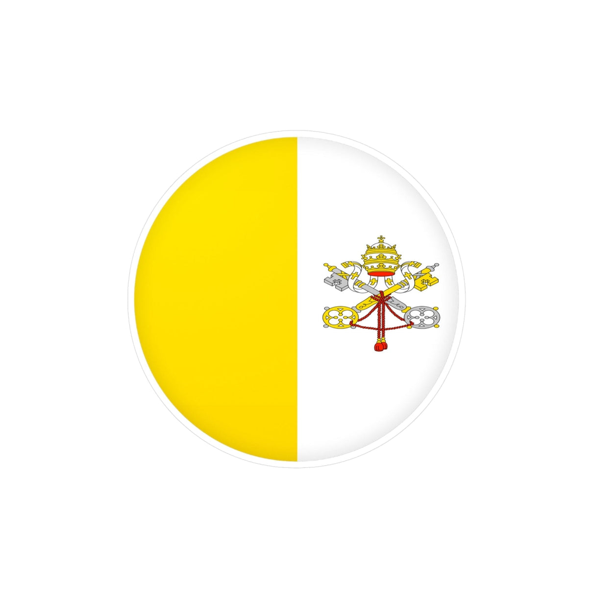 Vatican Flag Round Sticker in Multiple Sizes - Pixelforma